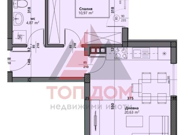 Двустаен апартамент в Варна, Виница - 52 кв.м за 1345 €/кв.м - Снимка #1