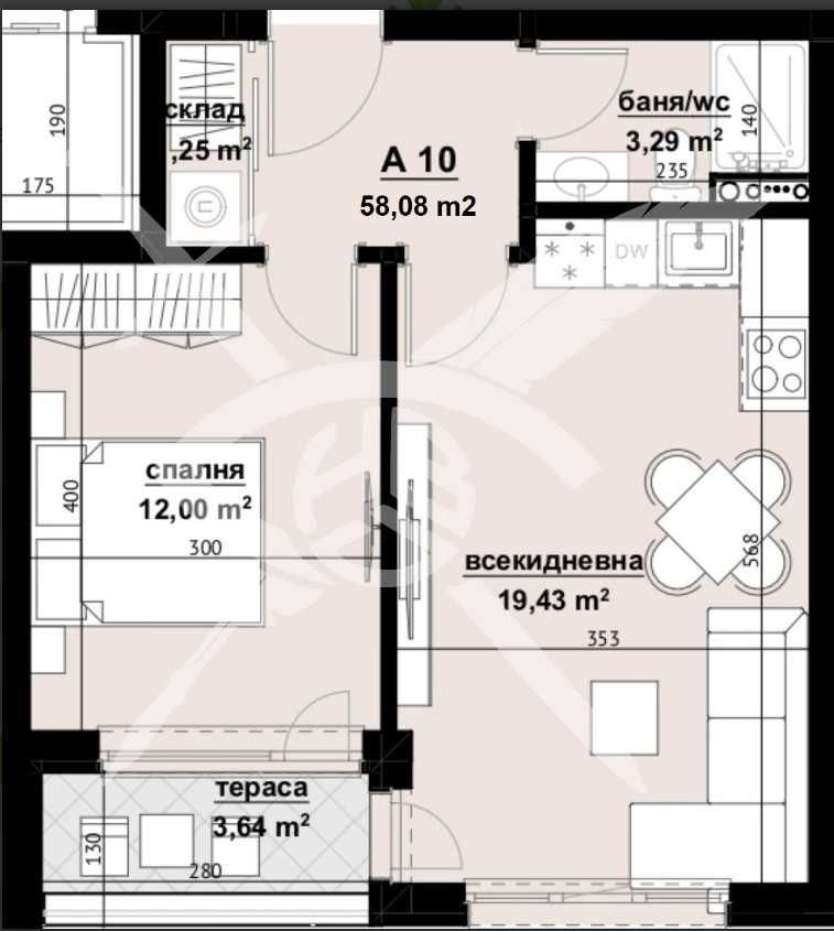 Двустаен апартамент в Бургас, Изгрев - 58 кв.м за 1173 €/кв.м - Снимка #1
