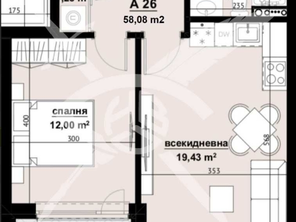 Двустаен апартамент в Бургас, Изгрев - 58 кв.м за 1173 €/кв.м - Снимка #1