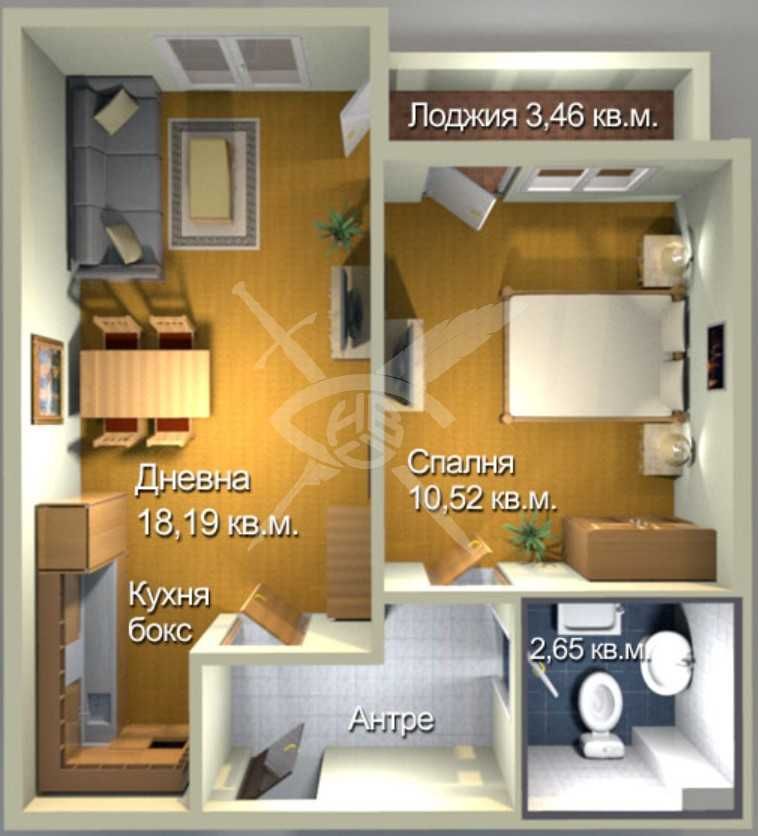 Двустаен апартамент в Бургас, Меден рудник - зона А - 55 кв.м за 1064 €/кв.м - Снимка #1