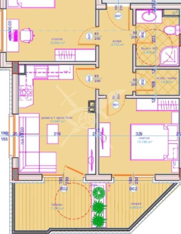 Тристаен апартамент в Бургас, Сарафово - 79 кв.м за 1271 €/кв.м - Снимка #1