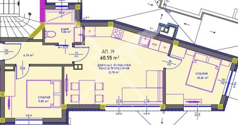 Тристаен апартамент в Бургас, Сарафово - 60 кв.м за 1524 €/кв.м - Снимка #1