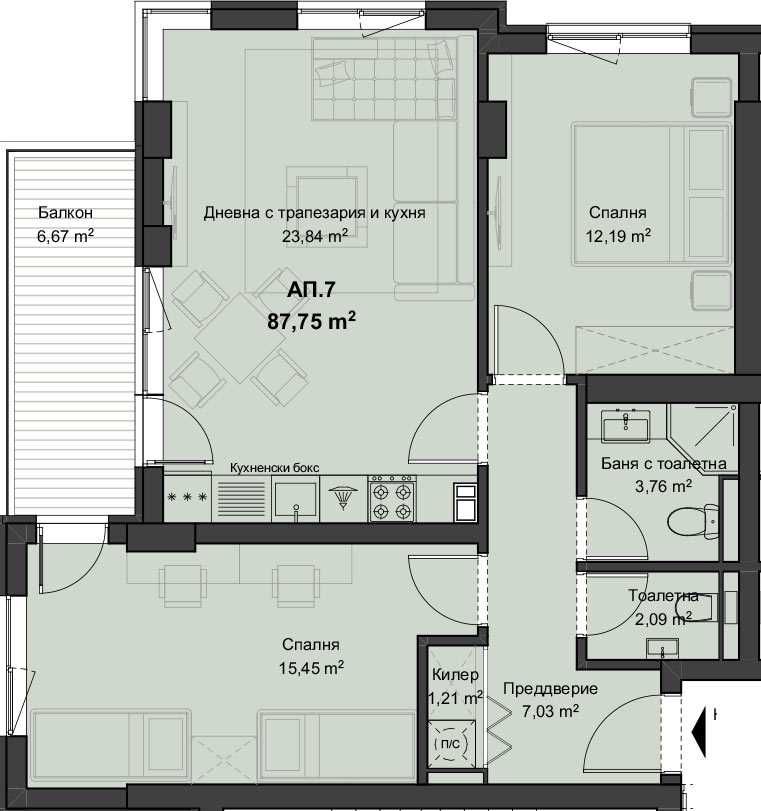 Тристаен апартамент в Пловдив, Кючук Париж - 102 кв.м за 1230 €/кв.м - Снимка #1