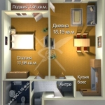 Двустаен апартамент в Бургас, Меден рудник - зона А - 57 кв.м за 1027 €/кв.м - Снимка #1