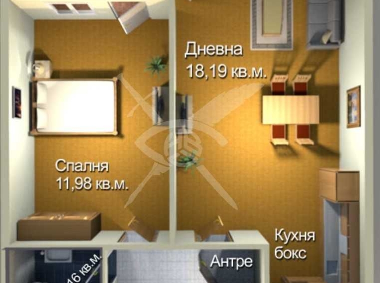 Двустаен апартамент в Бургас, Меден рудник - зона А - 58 кв.м за 1060 €/кв.м - Снимка #1