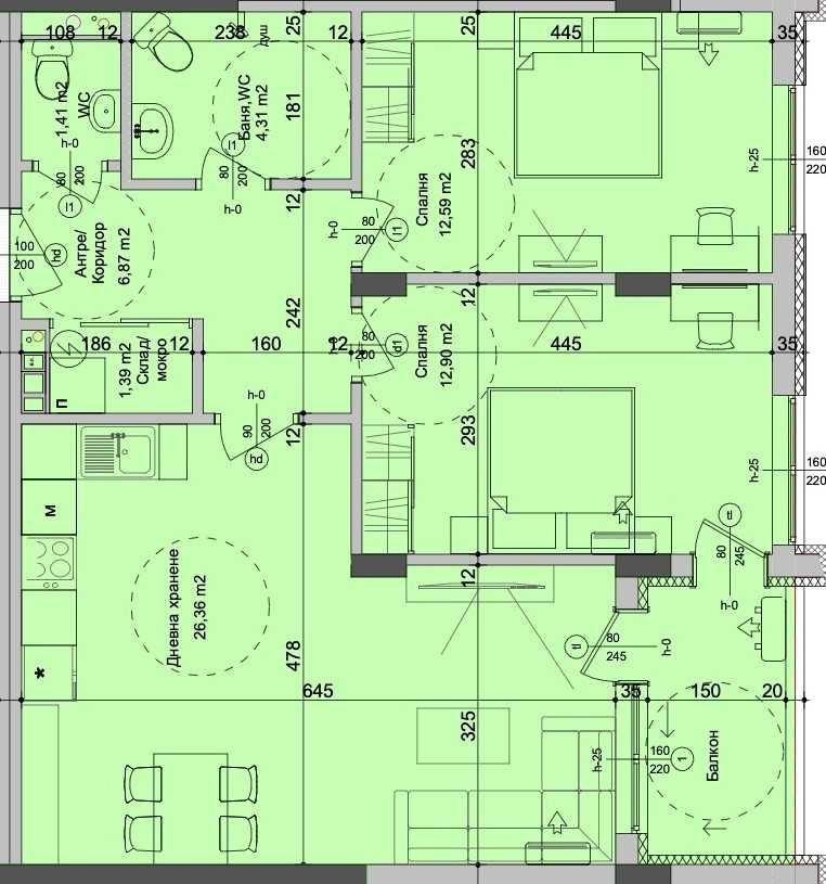 Тристаен апартамент в Бургас, Изгрев - 95 кв.м за 1000 €/кв.м - Снимка #1