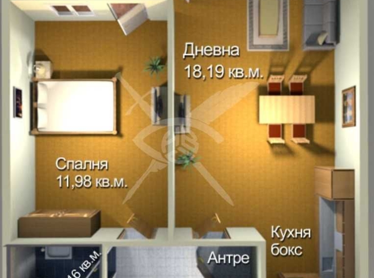 Двустаен апартамент в Бургас, Меден рудник - зона А - 57 кв.м за 1079 €/кв.м - Снимка #1
