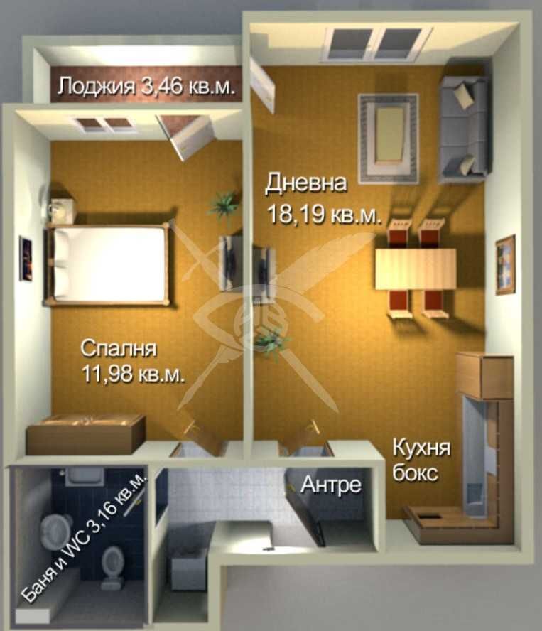 Двустаен апартамент в Бургас, Меден рудник - зона А - 60 кв.м за 1025 €/кв.м - Снимка #1