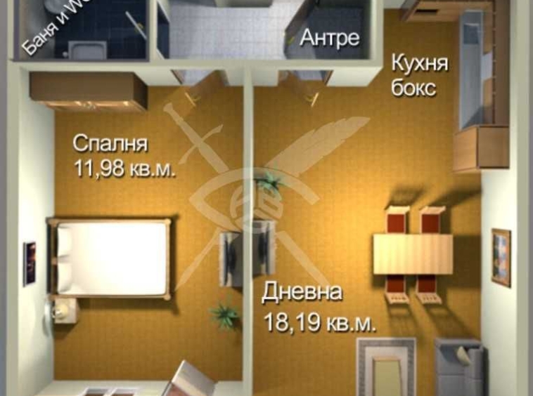Двустаен апартамент в Бургас, Меден рудник - зона А - 58 кв.м за 1076 €/кв.м - Снимка #1