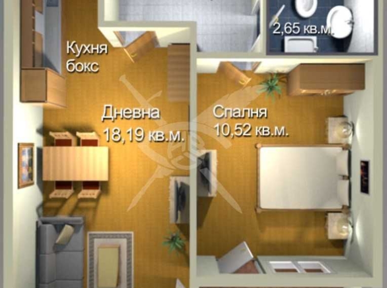 Двустаен апартамент в Бургас, Меден рудник - зона А - 55 кв.м за 1064 €/кв.м - Снимка #1