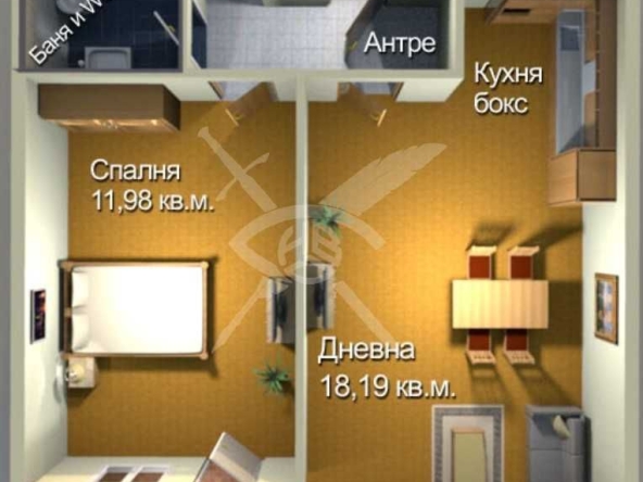 Двустаен апартамент в Бургас, Меден рудник - зона А - 57 кв.м за 1095 €/кв.м - Снимка #1