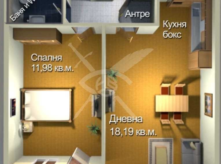 Двустаен апартамент в Бургас, Меден рудник - зона А - 57 кв.м за 1095 €/кв.м - Снимка #1