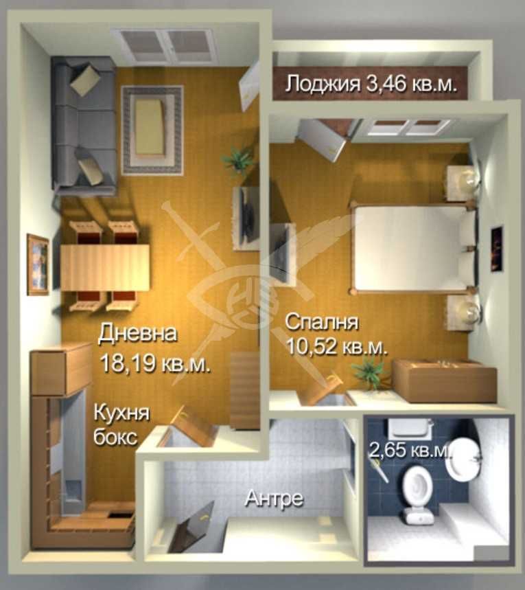 Двустаен апартамент в Бургас, Меден рудник - зона А - 55 кв.м за 1064 €/кв.м - Снимка #1