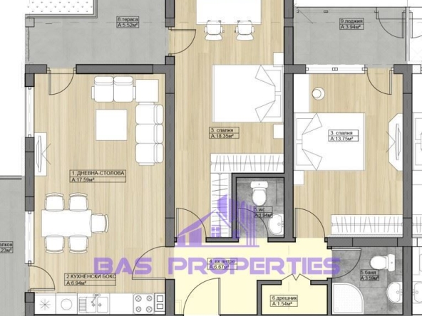 Тристаен апартамент в София, Дружба 2 - 121 кв.м за 2430 €/кв.м - Снимка #1