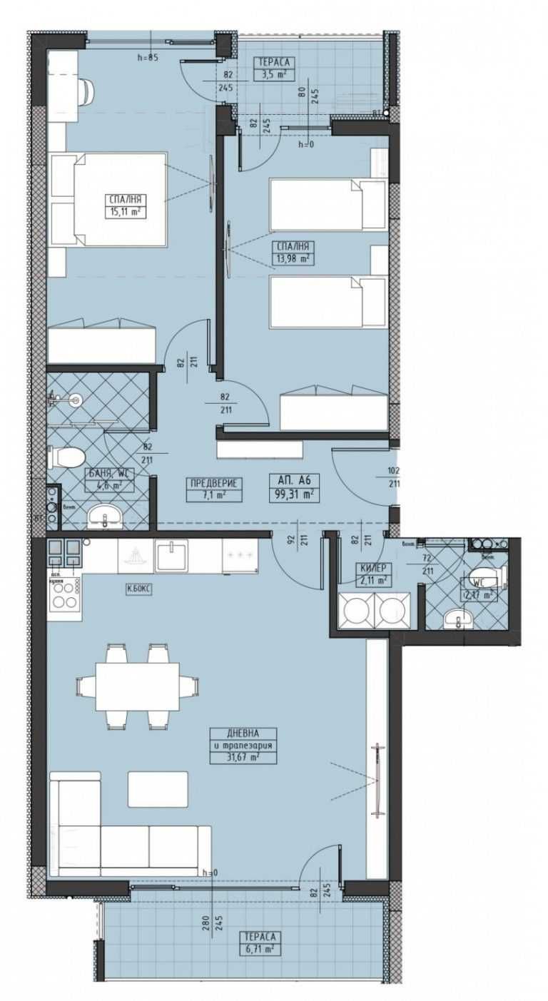 Тристаен апартамент в Пловдив, Христо Смирненски - 116 кв.м за 1005 €/кв.м - Снимка #1