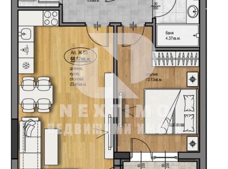 Двустаен апартамент в Пловдив, Христо Смирненски - 72 кв.м за 1376 €/кв.м - Снимка #1