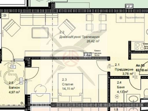 Двустаен апартамент в София, Овча купел - 74 кв.м за 1806 €/кв.м - Снимка #1