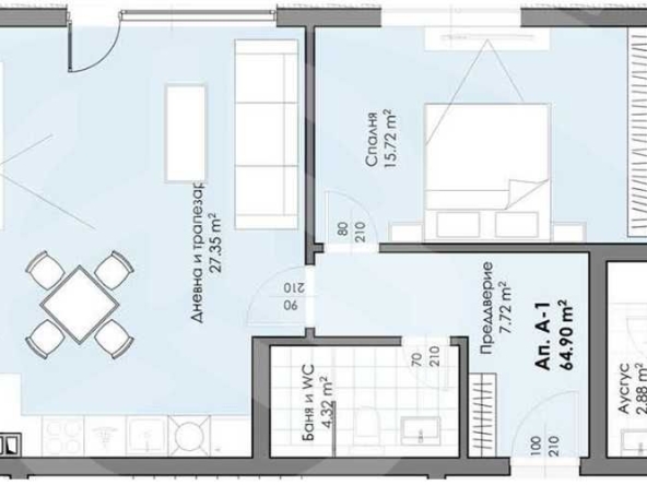 Двустаен апартамент в Пловдив, Христо Смирненски - 82 кв.м за 905 €/кв.м - Снимка #1