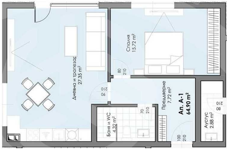 Двустаен апартамент в Пловдив, Христо Смирненски - 82 кв.м за 905 €/кв.м - Снимка #1