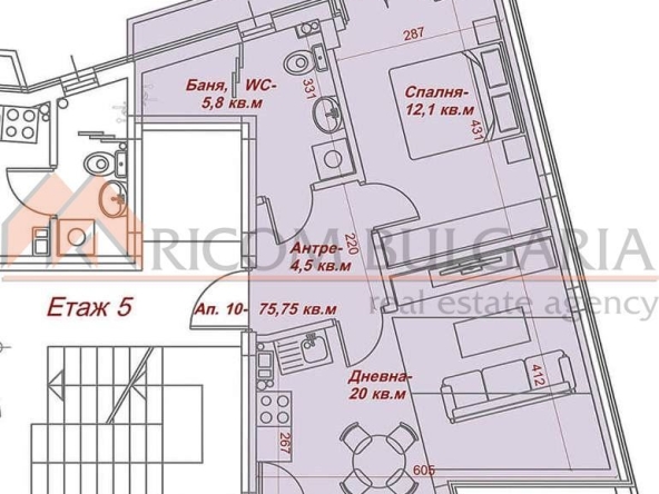 Двустаен апартамент в Варна, Погреби - 76 кв.м за 1356 €/кв.м - Снимка #1
