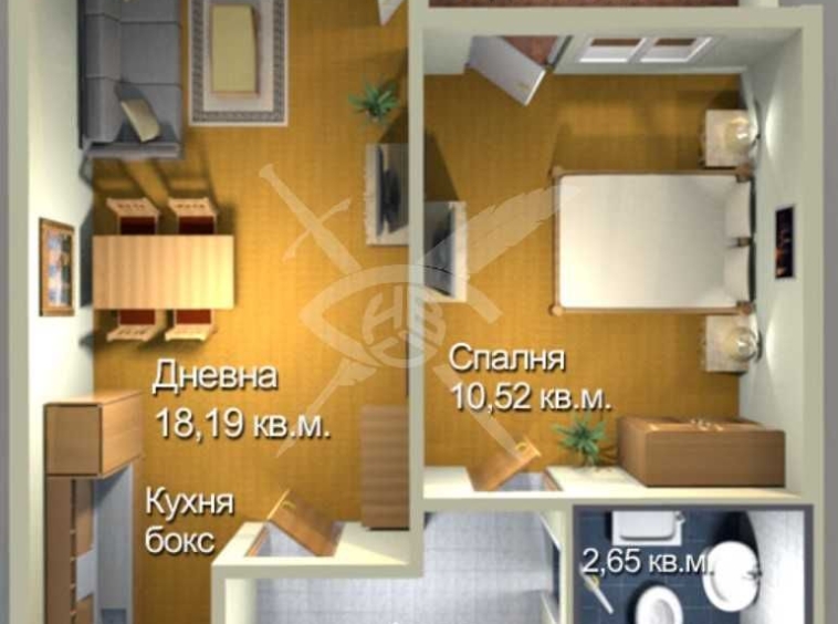 Двустаен апартамент в Бургас, Меден рудник - зона А - 55 кв.м за 1066 €/кв.м - Снимка #1