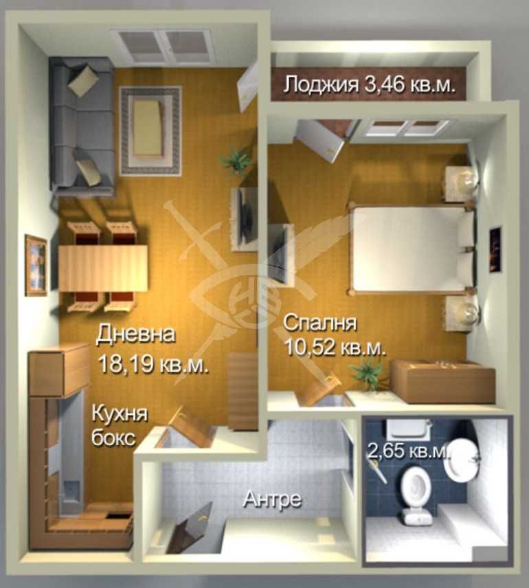 Двустаен апартамент в Бургас, Меден рудник - зона А - 55 кв.м за 1066 €/кв.м - Снимка #1