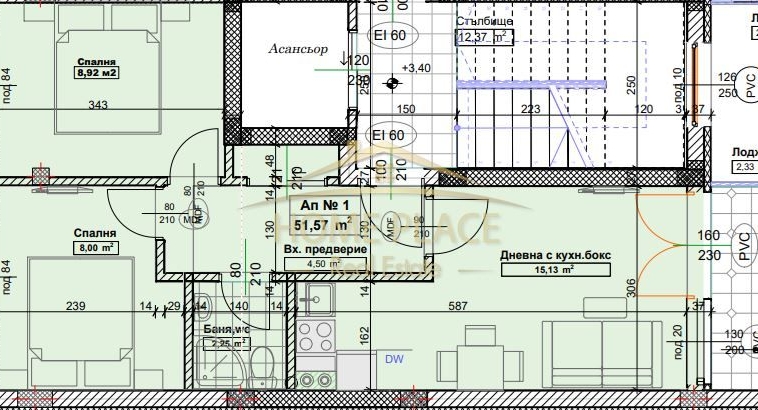 Тристаен апартамент в Варна, Трошево - 70 кв.м за 1272 €/кв.м - Снимка #1