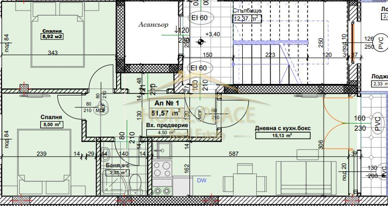 Тристаен апартамент в Варна, Трошево - 70 кв.м за 1272 €/кв.м - Снимка #1