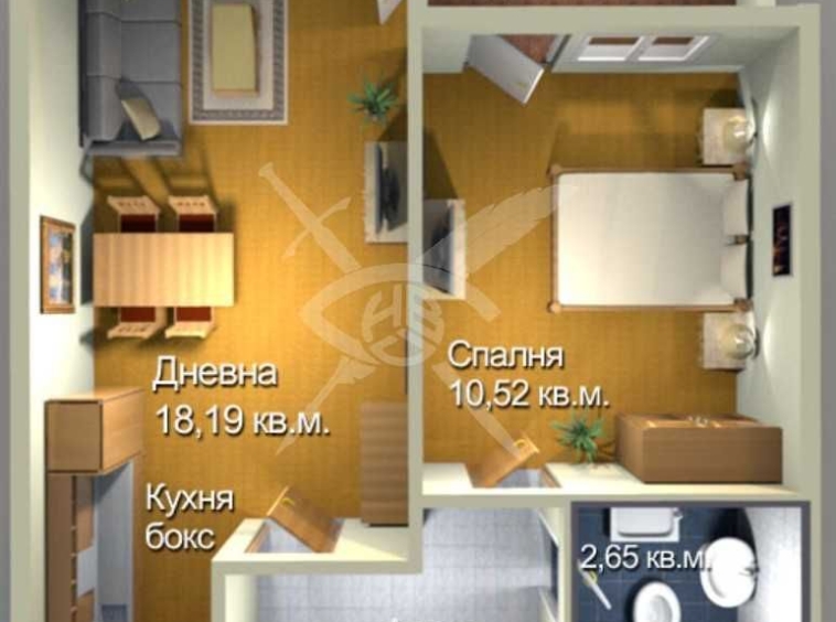 Двустаен апартамент в Бургас, Меден рудник - зона А - 59 кв.м за 994 €/кв.м - Снимка #1