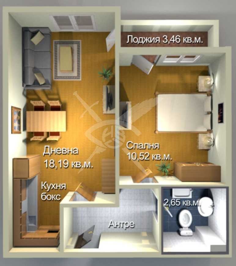 Двустаен апартамент в Бургас, Меден рудник - зона А - 59 кв.м за 994 €/кв.м - Снимка #1