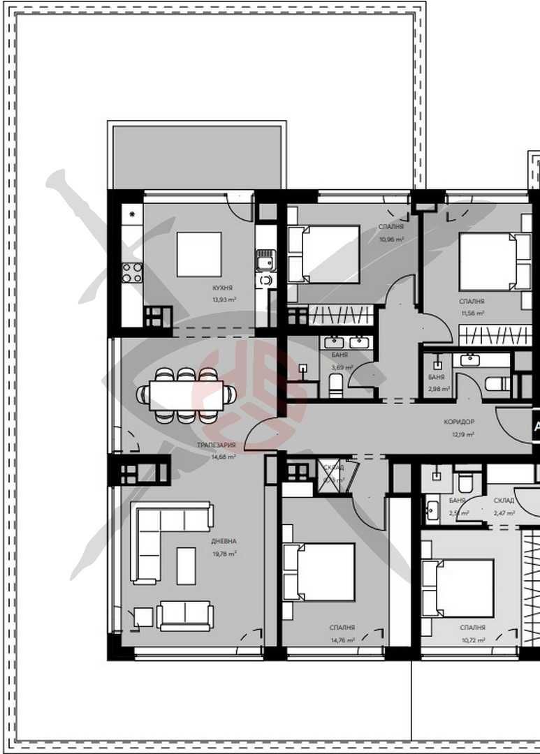 Тристаен апартамент в София, Кръстова вада - 283 кв.м за 933 €/кв.м - Снимка #1