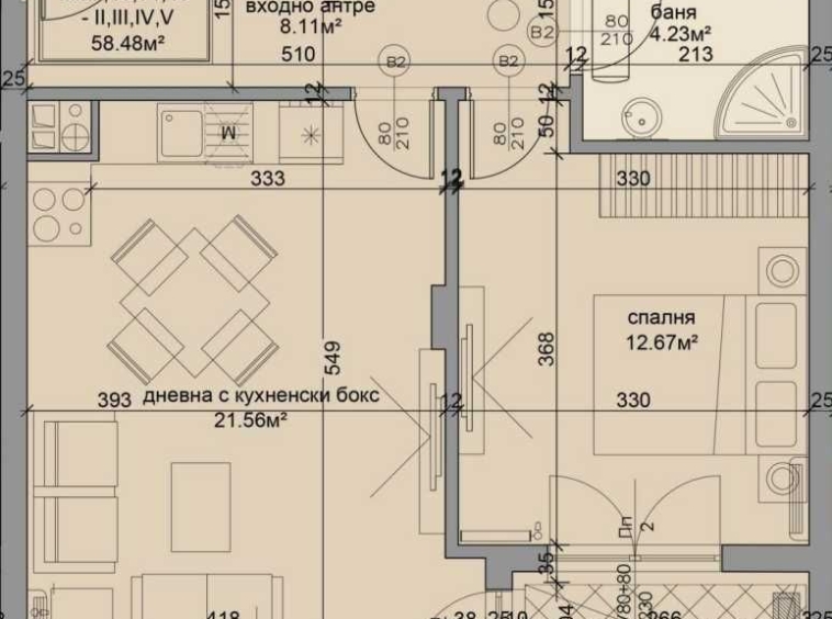 Двустаен апартамент в София, Дружба 1 - 71 кв.м за 1977 €/кв.м - Снимка #1