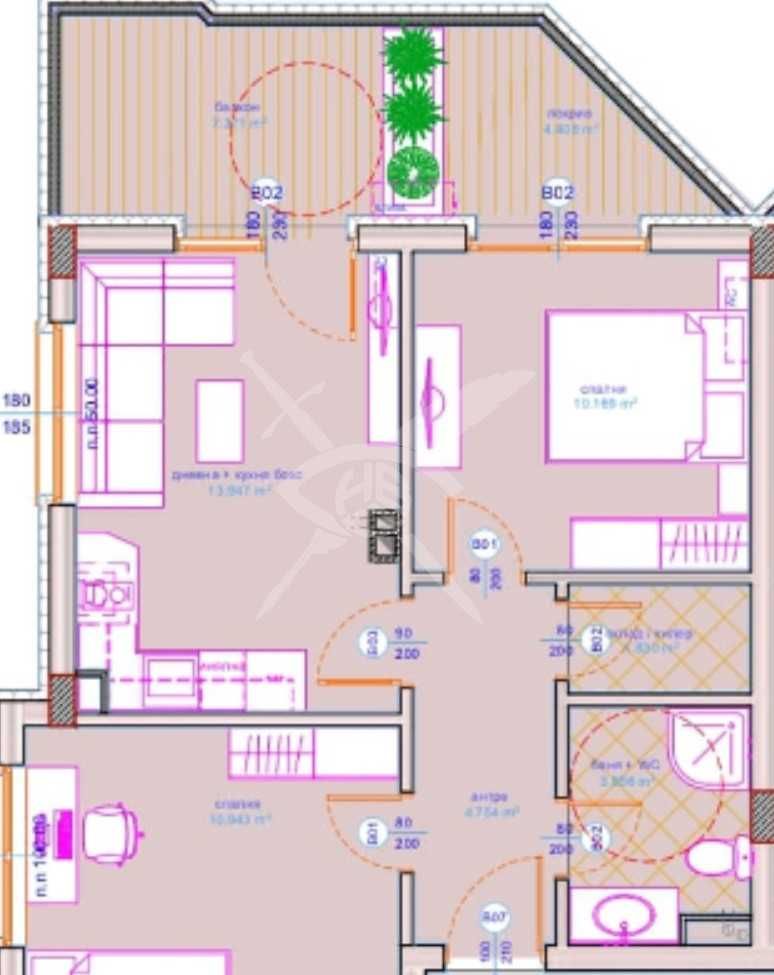 Тристаен апартамент в Бургас, Сарафово - 79 кв.м за 1274 €/кв.м - Снимка #1