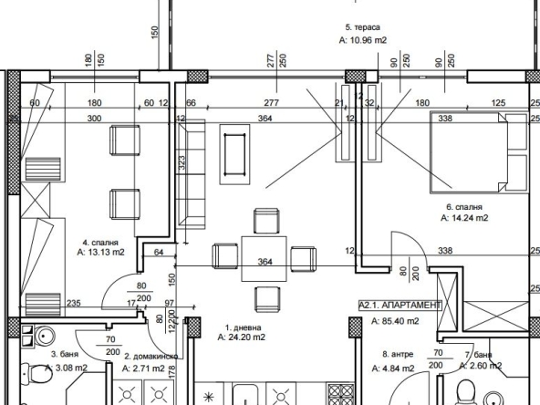 Тристаен апартамент в Благоевград, Освобождение - 99 кв.м за 1000 €/кв.м - Снимка #1