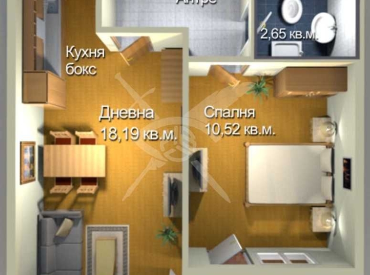 Двустаен апартамент в Бургас, Меден рудник - зона А - 55 кв.м за 1064 €/кв.м - Снимка #1