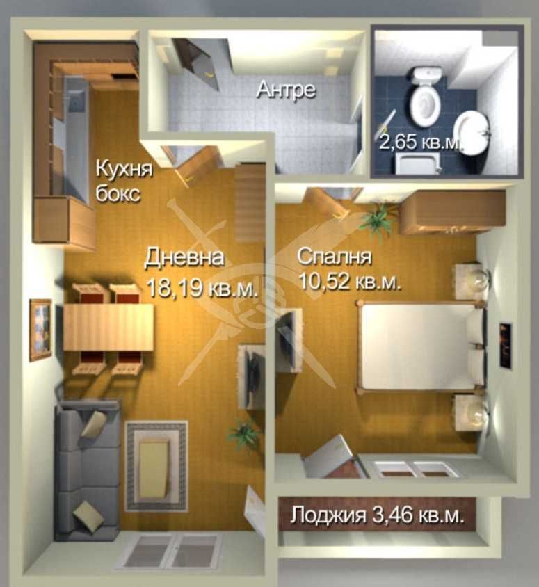 Двустаен апартамент в Бургас, Меден рудник - зона А - 55 кв.м за 1064 €/кв.м - Снимка #1