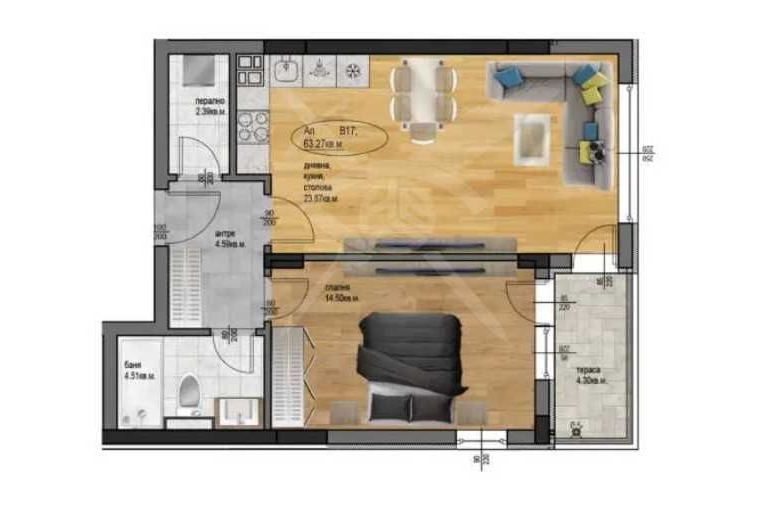 Двустаен апартамент в Пловдив, Остромила - 73 кв.м за 481 €/кв.м - Снимка #1