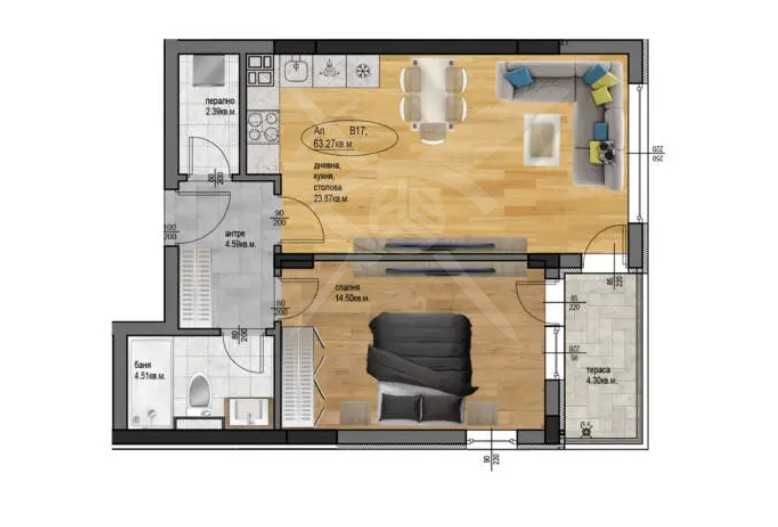 Двустаен апартамент в Пловдив, Остромила - 73 кв.м за 481 €/кв.м - Снимка #1