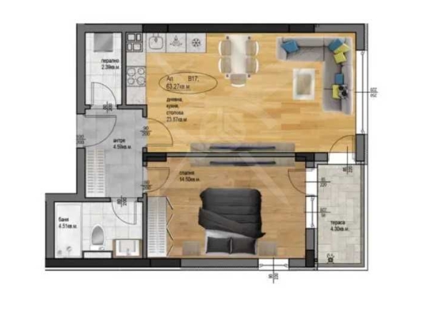 Двустаен апартамент в Пловдив, Остромила - 73 кв.м за 943 €/кв.м - Снимка #1