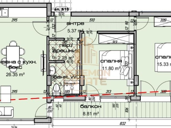 Тристаен апартамент в Варна, Цветен квартал - 100 кв.м за 1600 €/кв.м - Снимка #1