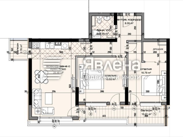 Тристаен апартамент в Варна, Младост 1 - 117 кв.м за 1401 €/кв.м - Снимка #1