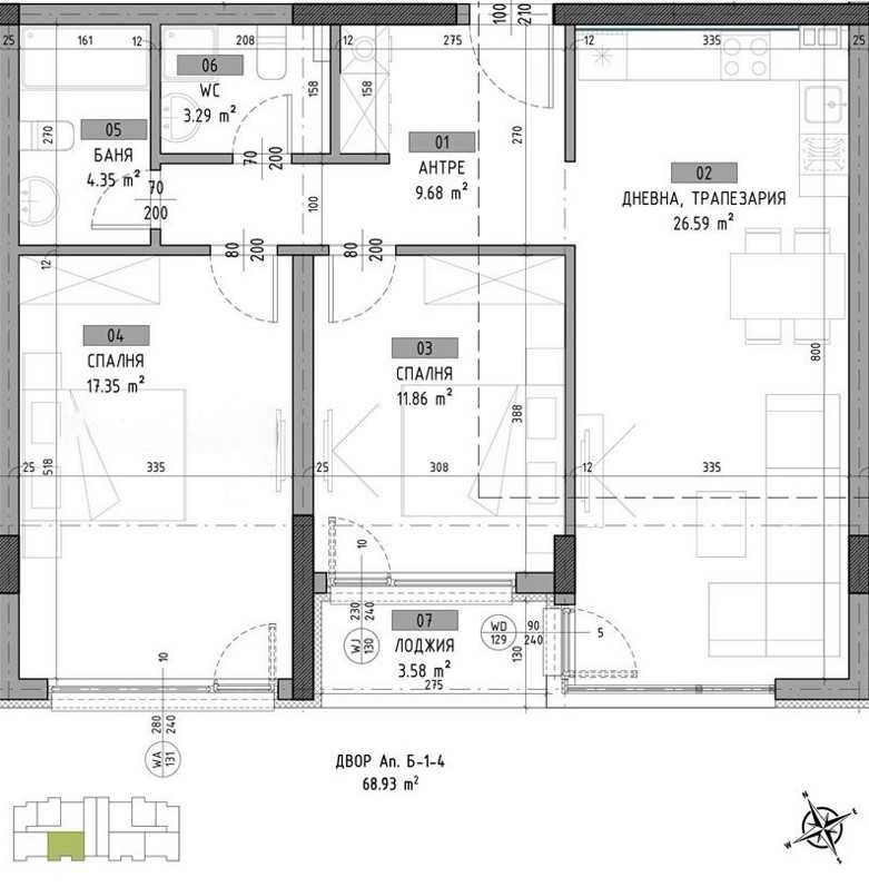 Тристаен апартамент в София, Дианабад - 104 кв.м за 1827 €/кв.м - Снимка #1