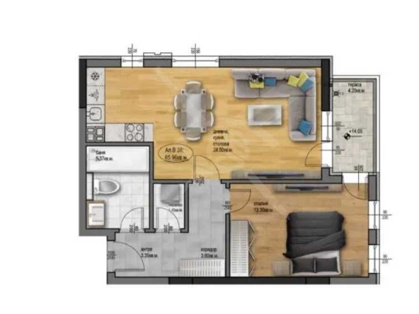 Двустаен апартамент в Пловдив, Остромила - 77 кв.м за 932 €/кв.м - Снимка #1