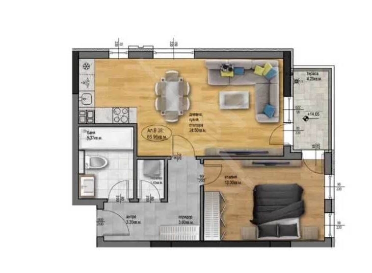 Двустаен апартамент в Пловдив, Остромила - 77 кв.м за 932 €/кв.м - Снимка #1
