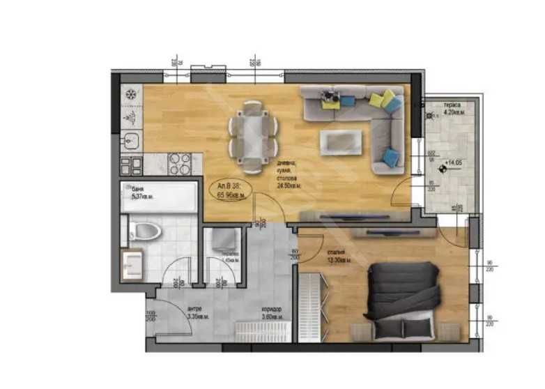 Двустаен апартамент в Пловдив, Остромила - 77 кв.м за 932 €/кв.м - Снимка #1