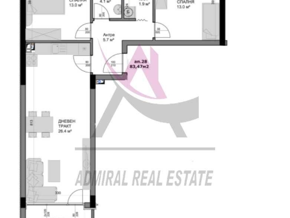 Тристаен апартамент в Варна, Владислав Варненчик - 96 кв.м за 1085 €/кв.м - Снимка #1