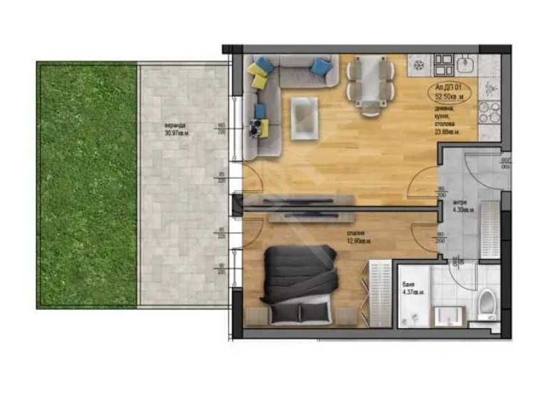 Двустаен апартамент в Пловдив, Остромила - 62 кв.м за 477 €/кв.м - Снимка #1