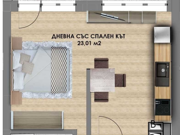 Едностаен апартамент в Пловдив, Христо Смирненски - 61 кв.м за 920 €/кв.м - Снимка #1