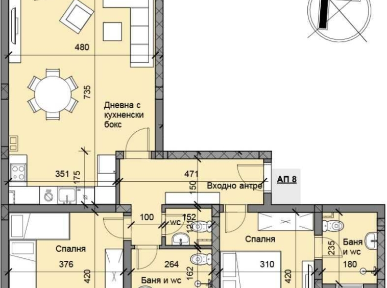 Тристаен апартамент в Пловдив, Остромила - 110 кв.м за 1282 €/кв.м - Снимка #1