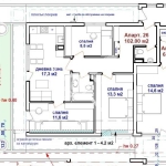 Тристаен апартамент в Бургас, Център - 102 кв.м за 2065 €/кв.м - Снимка #1